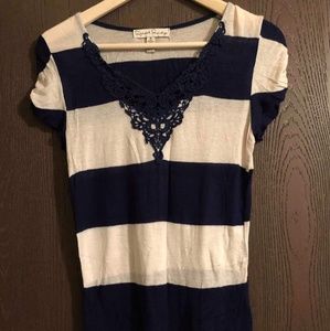 Blue and white striped shirt